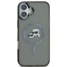 Karl Lagerfeld IML K&CH Heads Metal Frame iPhone 16 MagSafe tok kameravédő peremmel, fekete