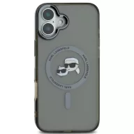   Karl Lagerfeld IML K&CH Heads Metal Frame iPhone 16 MagSafe tok kameravédő peremmel, fekete