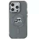 Karl Lagerfeld IML K&CH Heads Metal Frame iPhone 16 Pro Max MagSafe tok kameravédő peremmel, fekete