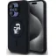 Karl Lagerfeld Liquid Silicone Karl and Choupette MagSafe iPhone 15 Pro hátlap tok, fekete