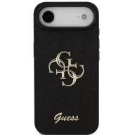   Guess PU Fixed Glitter 4G Metal Logo Apple iPhone Air (2025) hátlap tok, fekete