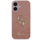 Guess PU Fixed Glitter 4G Metal Logo Apple iPhone 17 hátlap tok, rózsaszín