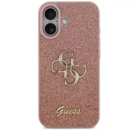   Guess PU Fixed Glitter 4G Metal Logo Apple iPhone 17 hátlap tok, rózsaszín