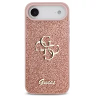   Guess PU Fixed Glitter 4G Metal Logo Apple iPhone Air (2025) hátlap tok, rózsaszín