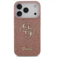   Guess PU Fixed Glitter 4G Metal Logo Apple iPhone 17 Pro Max hátlap tok, rózsaszín