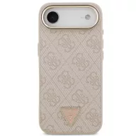   Guess PU Leather 4G Triangle Logo Gold Frame Apple iPhone Air (2025) MagSafe hátlap tok, rózsaszín