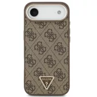   Guess PU Leather 4G Triangle Logo Gold Frame Apple iPhone Air (2025) MagSafe hátlap tok, barna