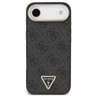   Guess PU Leather 4G Triangle Logo Gold Frame Apple iPhone Air (2025) MagSafe hátlap tok, fekete