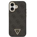 Guess PU Leather 4G Triangle Logo Gold Frame Apple iPhone 17 MagSafe hátlap tok, fekete