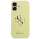 Guess Liquid Silicone 4G Metal Logo Apple iPhone 17 hátlap tok, sárga