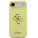 Guess Liquid Silicone 4G Metal Logo Apple iPhone Air (2025) hátlap tok, sárga
