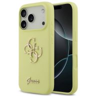  Guess Liquid Silicone 4G Metal Logo Apple iPhone 17 Pro hátlap tok, sárga