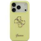Guess Liquid Silicone 4G Metal Logo Apple iPhone 17 Pro hátlap tok, sárga