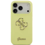   Guess Liquid Silicone 4G Metal Logo Apple iPhone 17 Pro hátlap tok, sárga