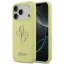 Guess Liquid Silicone 4G Metal Logo Apple iPhone 17 Pro Max hátlap tok, sárga