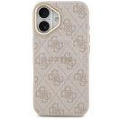Guess PU Leather 4G Gold Frame Apple iPhone 17 MagSafe hátlap tok, rózsaszín