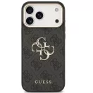 Guess PU Leather 4G Metal Logo Gold Frame Apple iPhone 17 Pro Max MagSafe hátlap tok, fekete