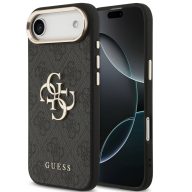   Guess PU Leather 4G Metal Logo Gold Frame Apple iPhone Air (2025) MagSafe hátlap tok, fekete