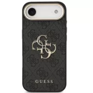  Guess PU Leather 4G Metal Logo Gold Frame Apple iPhone Air (2025) MagSafe hátlap tok, fekete
