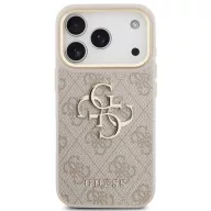   Guess PU Leather 4G Metal Logo Gold Frame Apple iPhone 17 Pro MagSafe hátlap tok, rózsaszín