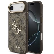   Guess PU Leather 4G Metal Logo Gold Frame Apple iPhone Air (2025) hátlap tok, barna
