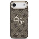 Guess PU Leather 4G Metal Logo Gold Frame Apple iPhone Air (2025) hátlap tok, barna