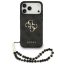 Guess PU 4G Metal Logo Strap Apple iPhone 17 Pro hátlap tok karpánttal, fekete