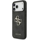 Guess PU 4G Metal Logo Strap Apple iPhone 17 Pro hátlap tok karpánttal, fekete