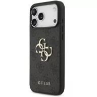   Guess PU 4G Metal Logo Strap Apple iPhone 17 Pro hátlap tok karpánttal, fekete