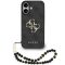 Guess PU 4G Metal Logo Strap Apple iPhone 17 hátlap tok karpánttal, fekete