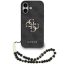 Guess PU 4G Metal Logo Strap Apple iPhone 17 hátlap tok karpánttal, fekete