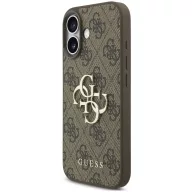   Guess PU 4G Metal Logo Strap Apple iPhone 17 hátlap tok karpánttal, barna