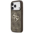 Guess PU 4G Metal Logo Strap Apple iPhone 17 Pro Max hátlap tok karpánttal, barna
