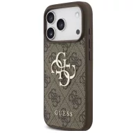   Guess PU 4G Metal Logo Strap Apple iPhone 17 Pro Max hátlap tok karpánttal, barna
