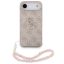 Guess PU 4G Metal Logo Strap Apple iPhone Air (2025) hátlap tok karpánttal, rózsaszín