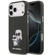   Karl Lagerfeld IML Aquarelle Karl and Choupette Apple iPhone 17 Pro Max hátlap tok, fekete