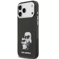   Karl Lagerfeld IML Aquarelle Karl and Choupette Apple iPhone 17 Pro Max hátlap tok, fekete