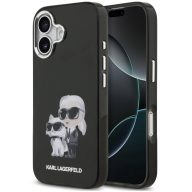   Karl Lagerfeld IML Aquarelle Karl and Choupette Apple iPhone 17 hátlap tok, fekete