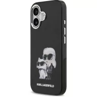   Karl Lagerfeld IML Aquarelle Karl and Choupette Apple iPhone 17 hátlap tok, fekete