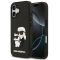 Karl Lagerfeld 3D Rubber Karl and Choupette Apple iPhone 17 hátlap tok, fekete