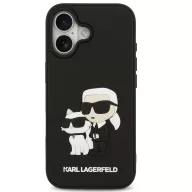   Karl Lagerfeld 3D Rubber Karl and Choupette Apple iPhone 17 hátlap tok, fekete