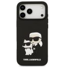Karl Lagerfeld 3D Rubber Karl and Choupette Apple iPhone 17 Pro hátlap tok, fekete