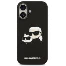 Karl Lagerfeld Silicone Double Heads Print Apple iPhone 17 MagSafe kompatibilis hátlap tok, fekete