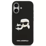   Karl Lagerfeld Silicone Double Heads Print Apple iPhone 17 MagSafe kompatibilis hátlap tok, fekete