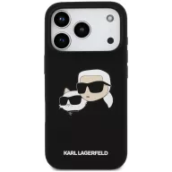   Karl Lagerfeld Silicone Double Heads Print Apple iPhone 17 Pro MagSafe kompatibilis hátlap tok, fekete