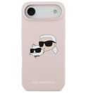 Karl Lagerfeld Silicone Double Heads Print Apple iPhone Air (2025) MagSafe kompatibilis hátlap tok, rózsaszín