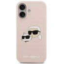 Karl Lagerfeld Silicone Double Heads Print Apple iPhone 17 MagSafe kompatibilis hátlap tok, rózsaszín
