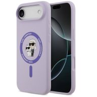  Karl Lagerfeld Liquid Silicone Karl and Choupette MagSafe iPhone Air (2025) hátlap tok, lila