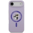 Karl Lagerfeld Liquid Silicone Karl and Choupette MagSafe iPhone Air (2025) hátlap tok, lila