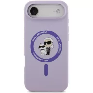   Karl Lagerfeld Liquid Silicone Karl and Choupette MagSafe iPhone Air (2025) hátlap tok, lila